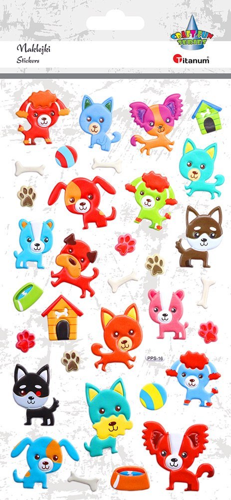 BULKED STICKERS DOGS TITANUM CRAFT-FUN SERIES PPS-16