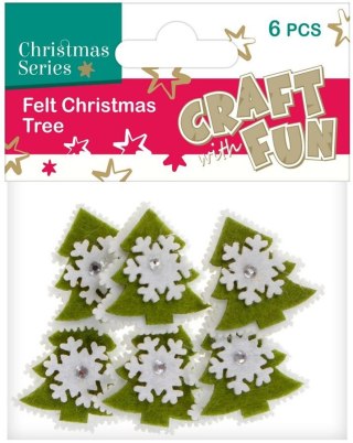 CHRISTMAS DECORATION FELT CHRISTMAS TREE 6 PCS. CRAFT WITH FUN 383939