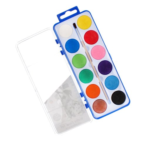 WATERCOLOR PAINTS 12 COLORS WITH BRUSH DOGGY STARPAK 447759