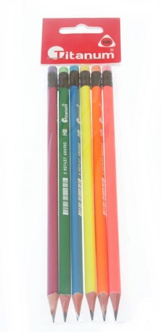 PENCIL WITH GUM HB NEON 345175 PBH PACK OF6 PCS