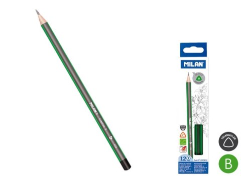 MILAN TRIANGULAR PENCILS B, PUD. 12 PCS.