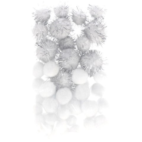 DECORATIVE WOOL POMPON WHITE/GLITTER CRAFT WITH FUN 463929