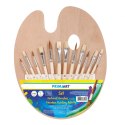 OVAL WOODEN PAINT PALETTE 30 CM WITH PRIMA BRUSHES ART 405597