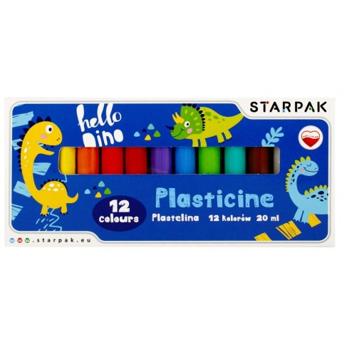 PLASTICIN 12 COLORS DINO STARPAK 493608