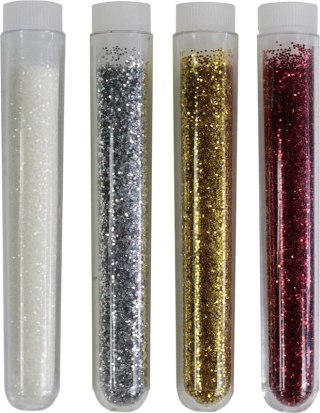 GLITTER IN VIALS 4 COLORS X4G TITANUM CRAFT-FUN SERIES