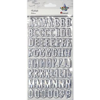 EMBOSSED STICKERS ALPHABET AND NUMBERS TITANUM CRAFT-FUN SERIES MSP-04