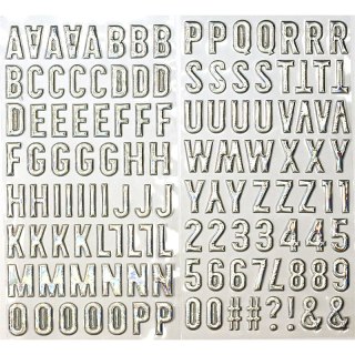 EMBOSSED STICKERS ALPHABET AND NUMBERS TITANUM CRAFT-FUN SERIES MSP-04