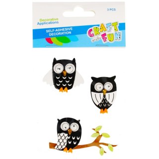 DECORATIVE FOAM STICKERS OWL EVA CRAFT WITH FUN 480877