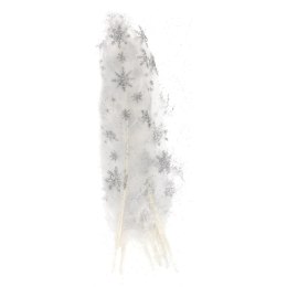 DECORATIVE FEATHERS WHITE STAR GLITTER 17-22CM CRAFT WITH FUN 463655