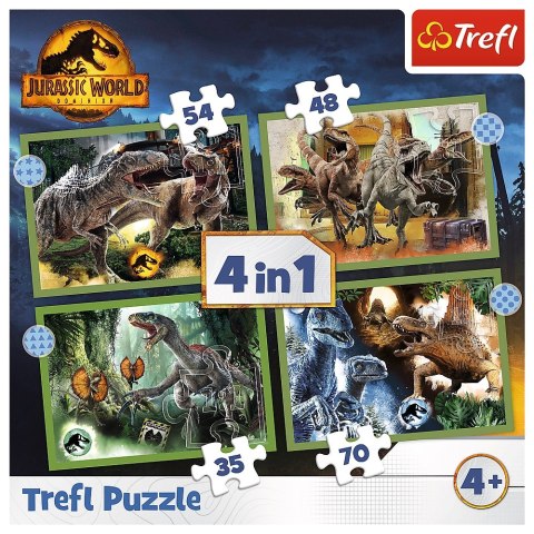 PUZZLE 4IN1 GREAT DINOSAURS TREFL 34607