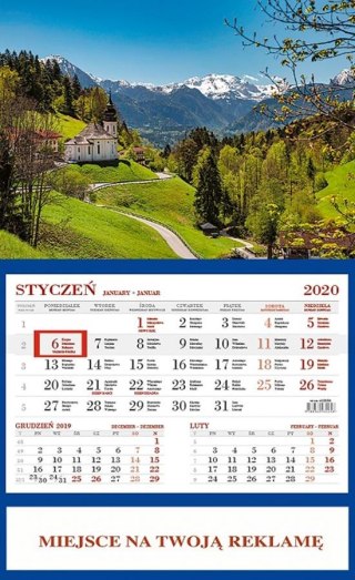 SINGLE CALENDAR 30X42CM MOUNTAINS WN FOL AROUND US