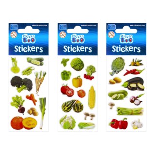 STICKERS 7X18 CM VEGETABLES 2 STICKER BOO 498838 STICKERBOO-STICKERS