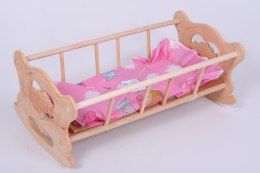 WOODEN CRADLE 54X22X30 WITH FLOWER BEDDING MALIMAS 154507 MALIMAS