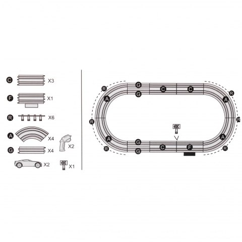 REMOTE CAR TRACK MEGA CREATIVE 502258 MEGA CREATIVE