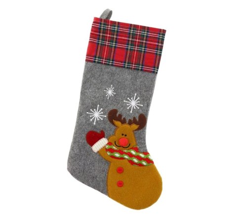 CHRISTMAS FELT SOCK "REINDEER", SIZE: 51 CM NW-SSZFR GODAN