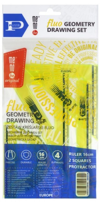 SCHOOL SET GEOM 4EL FLUO 16CM PRA 108 PBH PRATEL