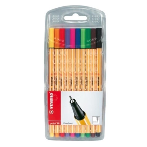 STABILO FINE PEN 88 SET OF 10 COLORS 88/10 STABILO