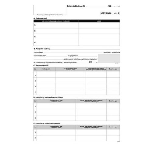 PRINT CONSTRUCTION LOG A4 MICHALCZYK&PROKOP 603-1 MICHALCZYK AND PROKOP