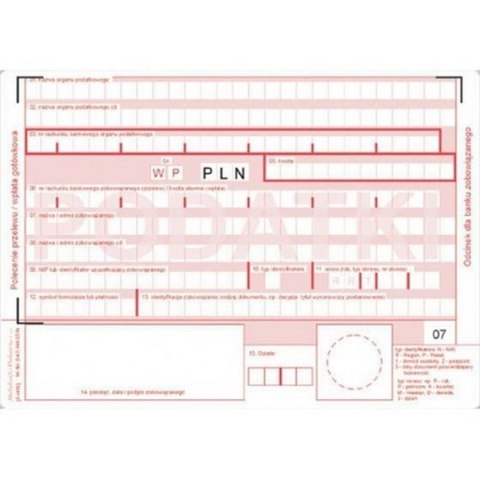 PRINTING TAXES TRANSFER ORDER/CASH DEPOSIT A6 MICHALCZYK&PROKOP 471-5 MICHALCZYK I PROKOP