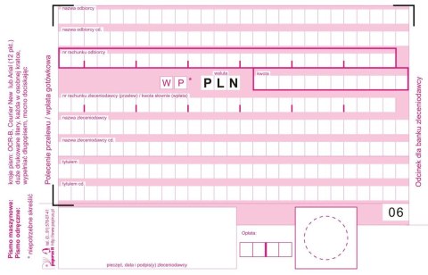 TRANSFER ORDER/CASH DEPOSIT 2-FOLD A6 PAPYRUS