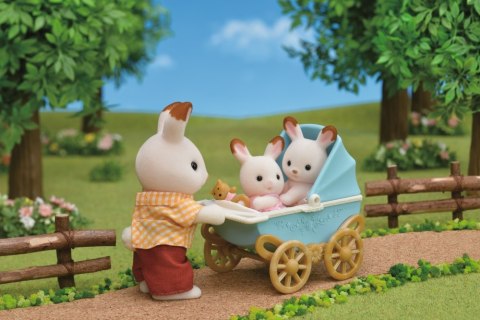 SYLVANIAN TWIN RABBIT TROLLEY CHECK 5432 WB6 EPOCH