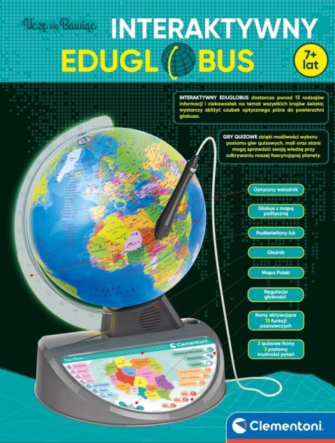 INTERACTIVE GLOBE B/O EDUCATIONAL GLOBUS 50670 CLEMENTONI CLEMENTONI