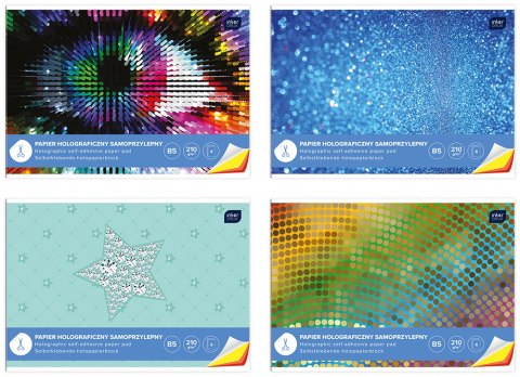 COLOR SELF-ADHESIVE PAPER B5 6 SHEETS HOLOGRAPHIC INTERPRINT 214072