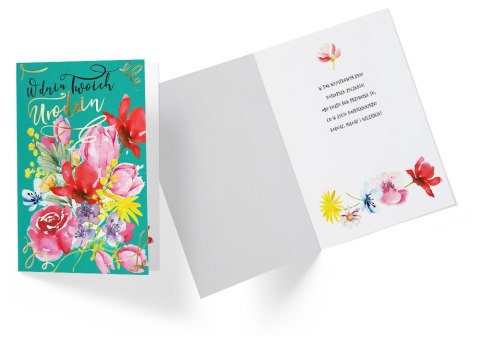 BIRTHDAY CARNET B6 WITH KOP FLOWERS KUKART PR-244 PASSION CARDS - CARDS