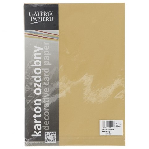 DECORATIVE CARDBOARD A4 250 G PEARL GOLD GALLERY OF PAPER PACK OF 20 PCS. ARGO 205456 ARGO