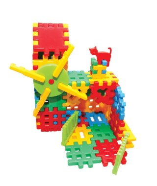 CONSTRUCTION BLOCKS WAFFLES 62 ELEMENTS CZAKO 025654 CZAKO