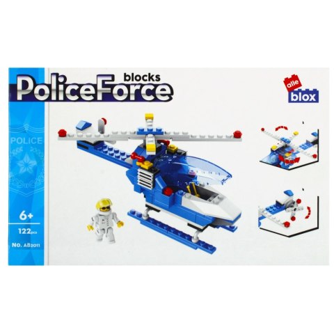 BUILDING BLOCKS 122 ELEMENTS HELICOPTER POLICE ALLEBLOX 478233 ALLEBLOX