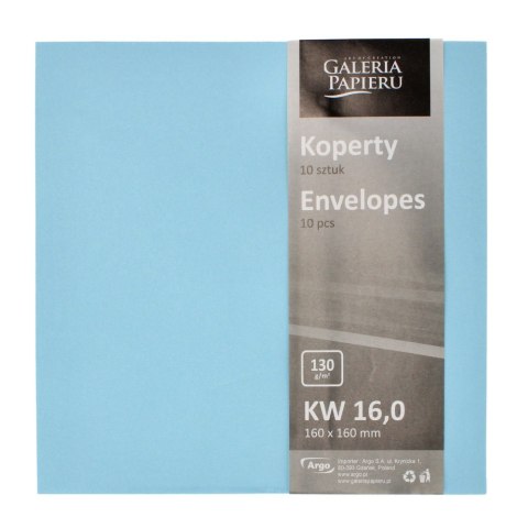 ENVELOPE 160X160 UNGLUE SATIN BLUE PACK OF 10 PCS. PAPER GALLERY 280327 ARGO