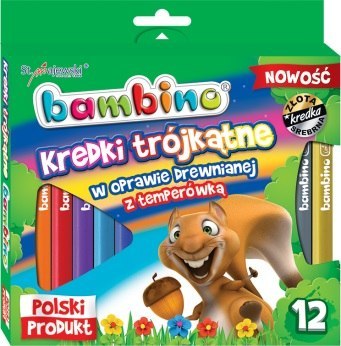 PENCILS 12 COLORS BAMBINO TRIANGULAR SHARPNESS MAJEWSKI 002892 ST. MAJEWSKI