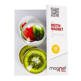 GLASS MAGNET WATERMELON/KIWI DOME 3.5 CM PACK 2 PCS MAGNET 115-0-0023 MAGNET