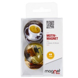 GLASS MAGNET COFFEE/GRILL DOME 3.5 CM PACK OF 2 PCS. MAGNET 15-0-0019 MAGNET
