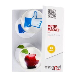 MAGNET GLASS THUMB/APLE DOME 3.5 CM 2 PCS PACK. MAGNET 115-0-0025 MAGNET