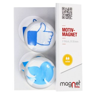 GLASS MAGNET THUMB/BIRD DOME 3.5 CM 2 PCS PACK. MAGNET 115-0-0070 MAGNET