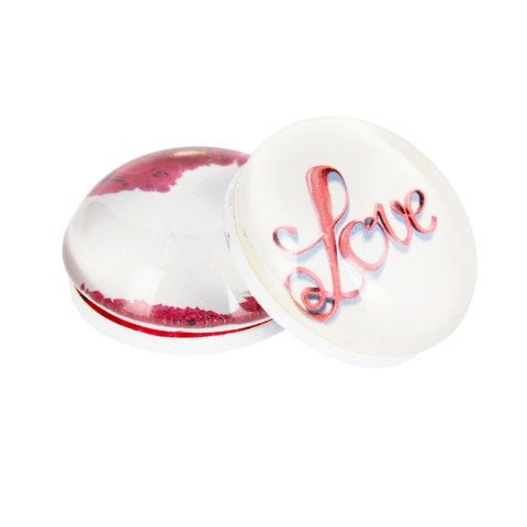 GLASS MAGNET HEART/LOVE DOME 3.5 CM PACK 2 PCS MAGNET 115-0-0012 MAGNET