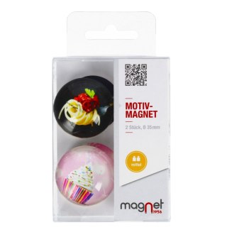 GLASS MAGNET SPAGHETTI/CUBE DOME 3.5 CM PACK 2 PCS. MAGNET 115-0-0073 MAGNET