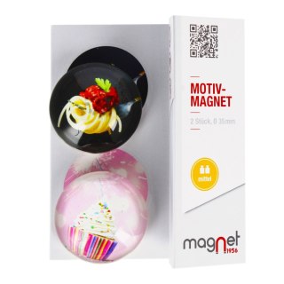 GLASS MAGNET SPAGHETTI/CUBE DOME 3.5 CM PACK 2 PCS. MAGNET 115-0-0073 MAGNET