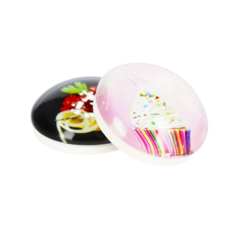 GLASS MAGNET SPAGHETTI/CUBE DOME 3.5 CM PACK 2 PCS. MAGNET 115-0-0073 MAGNET