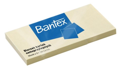 STICKY PADS 50X40MM X 3, 100 SHEETS, YELLOW HAMELIN