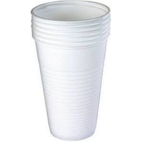 PLASTIC MUG 200 ML WHITE PACK 100 PIECES. JOHN NECESSARY