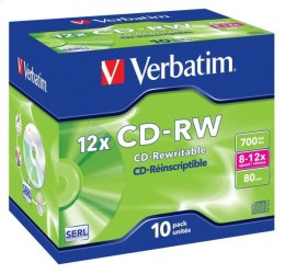 CD-RW 700MB VERBATIM 8-12X CASE VERBATIM