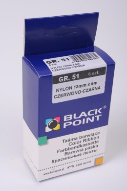 COLOR RIBBON BP 51 13MMX6M BLACK-RED BLACK-POINT BLACK-POINT