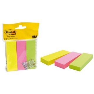 SELF-ADHESIVE NOTEBOOK 3 PADS 26X76 MM 100 SHEETS 3 COLORS POST-IN 3M 671/3 3M