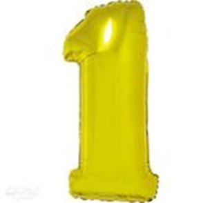 BALLOON NUMBER 1 85 CM GOLD GODAN GODAN