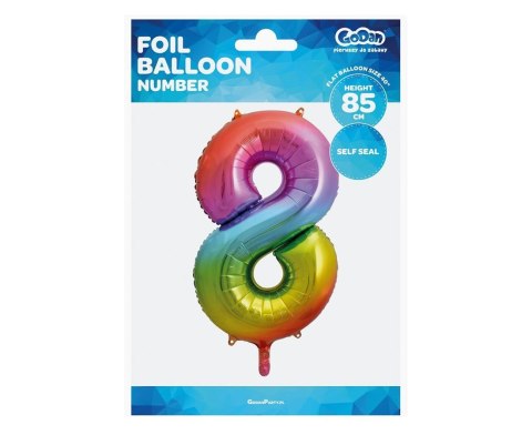 FOLLOW BALLOON 85CM 8 RAINBOW GO PBH GODAN