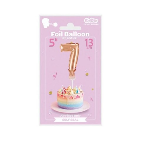 FOIL BALLOON 13 CM ON A STICK NUMBER 7 GOLD GODAN BC-5RZ7 GODAN