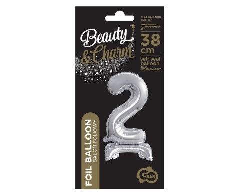 B&C FOIL BALLOON STANDING 2, SILVER, 38 CM GODAN